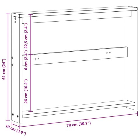VidaXL Podłokietnik 2 szt. naturalny 78 x 10 x 61 cm