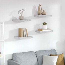 VidaXL Półki ścienne, 4 szt., szarość betonu, 40x23,5x3,8 cm, MDF