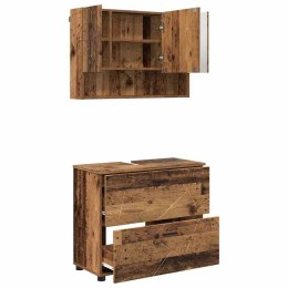 VidaXL Zestaw mebli łazienkowych 2 szt. Stare drewno 76,5 x 35 x 64 cm
