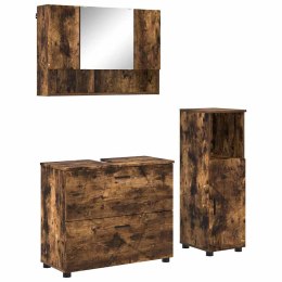 VidaXL Zestaw mebli łazienkowych 3 szt. Dąb wędzony 76,5 x 35 x 64 cm