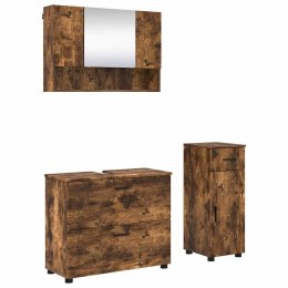 VidaXL Zestaw mebli łazienkowych 3 szt. Dąb wędzony 76,5 x 35 x 64 cm