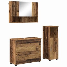 VidaXL Zestaw mebli łazienkowych 3 szt. Stare drewno 76,5 x 35 x 64 cm