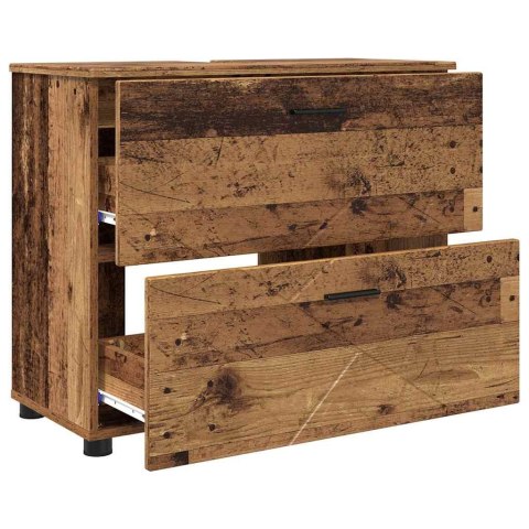 VidaXL Zestaw mebli łazienkowych 3 szt. Stare drewno 76,5 x 35 x 64 cm