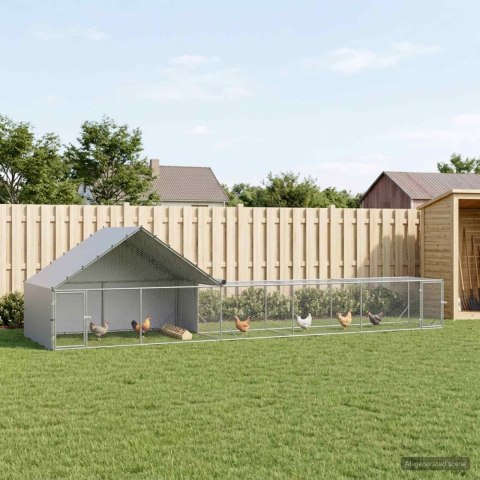 DUŻY KURNIK XXL DLA KUR Z WYBIEGIEM 8X2X1,9 M STAL OCYNKOWANA