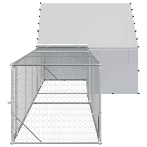 DUŻY KURNIK XXL DLA KUR Z WYBIEGIEM 8X2X1,9 M STAL OCYNKOWANA