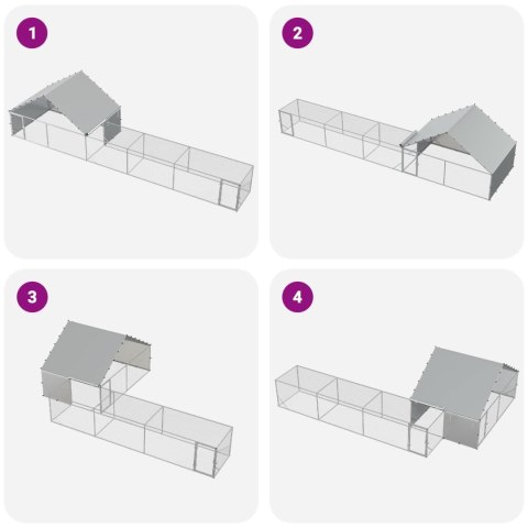 DUŻY KURNIK XXL DLA KUR Z WYBIEGIEM 8X2X1,9 M STAL OCYNKOWANA