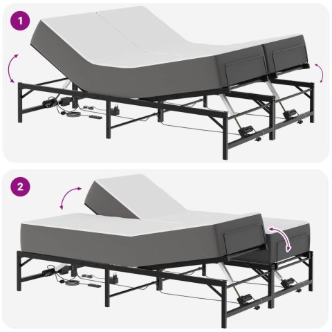 ELEKTRO REGULOWANY STELAŻ ŁÓŻKA CZARNY 120 X 200 CM STAL