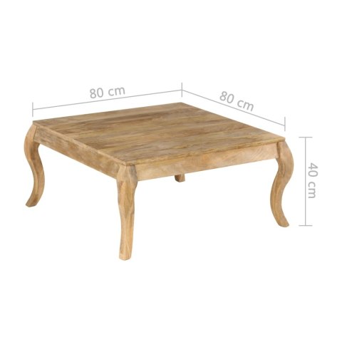 VidaXL Stolik kawowy z litego drewna mango, 80x80x40 cm
