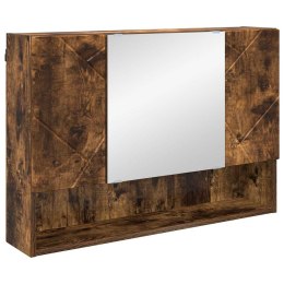 VidaXL Szafka z lustrem z przechowywaniem Dąb wędzony 80 x 17 x 55 cm