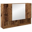 VidaXL Szafka z lustrem z przechowywaniem Stare drewno 80 x 17 x 55 cm