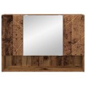 VidaXL Szafka z lustrem z przechowywaniem Stare drewno 80 x 17 x 55 cm