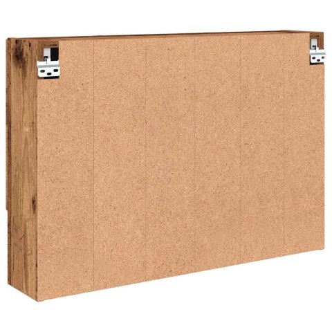 VidaXL Szafka z lustrem z przechowywaniem Stare drewno 80 x 17 x 55 cm