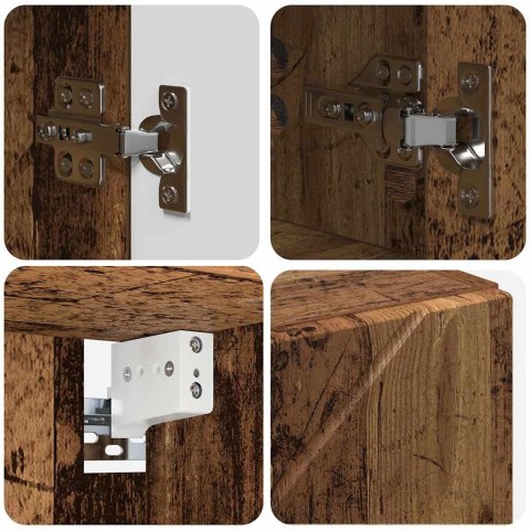 VidaXL Szafka z lustrem z przechowywaniem Stare drewno 80 x 17 x 55 cm