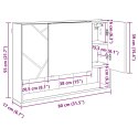 VidaXL Szafka z lustrem z przechowywaniem Stare drewno 80 x 17 x 55 cm