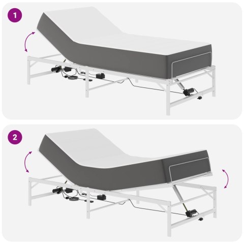 VidaXL Elektro Regulowany Stelaż Łóżka Biały 100 x 200 cm Stal