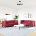 VidaXL 2-cz. zestaw wypoczynkowy Chesterfield, bordowy, sztuczna skóra