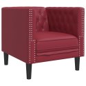 VidaXL 3-cz. zestaw wypoczynkowy Chesterfield, bordowy, sztuczna skóra