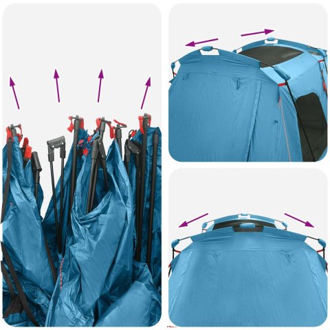 VidaXL 3-osobowy 3-osobowy niebieski Polyester 185T z powłoką PU