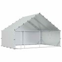 VidaXL Kurnik z dachem srebrny 300 x 200 x 190 cm Stal ocynkowana