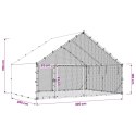 VidaXL Kurnik z dachem srebrny 300 x 200 x 190 cm Stal ocynkowana
