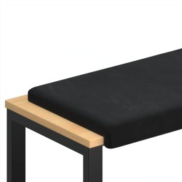 VidaXL Poduszka na ławkę Welur Czarny Głębokość 35 cm