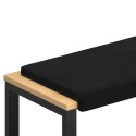VidaXL Poduszka na ławkę Welur Czarny Głębokość 35 cm