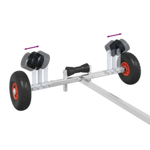 PRZYCZEPA DO ŁODZI REGULOWANA OCYNKOWANA STAL OPONY PNEUMATYCZNE MAX 200 KG