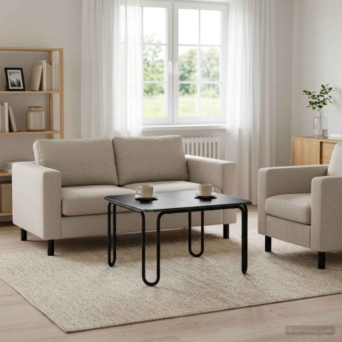 VidaXL Stolik kawowy Czarny 79,5 x 79,5 x 45 cm Drewno inżynieryjne
