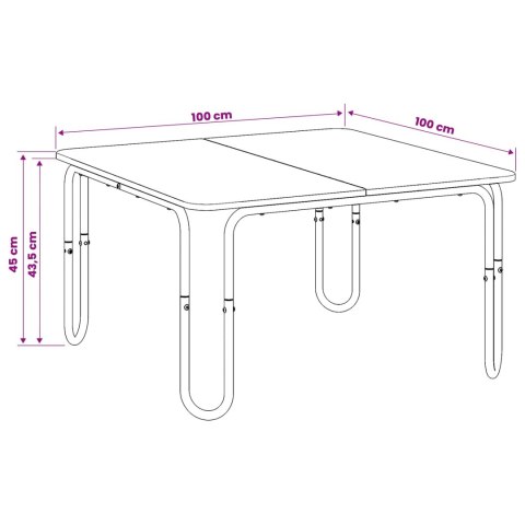 VidaXL Stolik kawowy dąb Sonoma 100 x 100 x 45 cm Drewno inżynieryjne