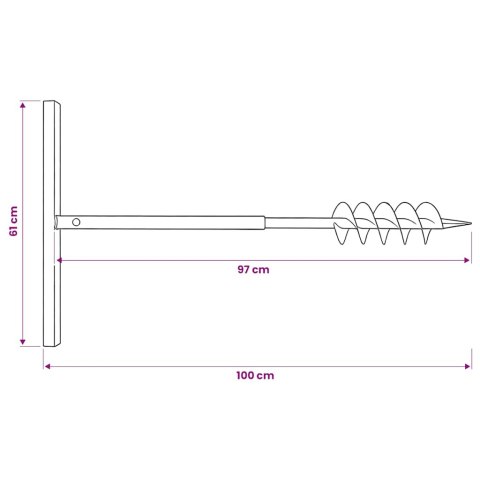 ŚWIDER Z RĄCZKĄ 100MM PODWÓJNA SPIRALA STALOWY CZARNY