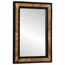 VidaXL Lustro ścienne Prostokątny Czarny i Brązowy 70 x 2 x 70 cm