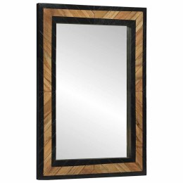 VidaXL Lustro ścienne Prostokątny Czarny i Brązowy 70 x 2 x 70 cm