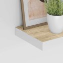 VidaXL Półki ścienne, 4 szt., dębowo-białe, 23 x 23,5 x 3,8 cm, MDF