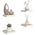 VidaXL Półki ścienne, 4 szt., dębowo-białe, 23 x 23,5 x 3,8 cm, MDF