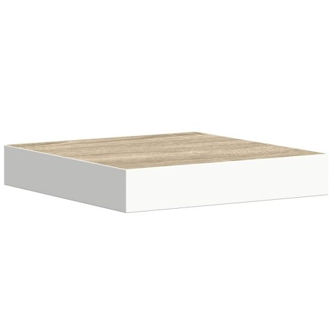 VidaXL Półki ścienne, 4 szt., dębowo-białe, 23 x 23,5 x 3,8 cm, MDF