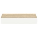 VidaXL Półki ścienne, 4 szt., dębowo-białe, 23 x 23,5 x 3,8 cm, MDF