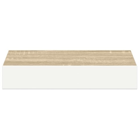 VidaXL Półki ścienne, 4 szt., dębowo-białe, 23 x 23,5 x 3,8 cm, MDF