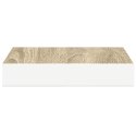 VidaXL Półki ścienne, 4 szt., dębowo-białe, 23 x 23,5 x 3,8 cm, MDF