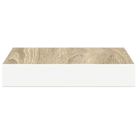 VidaXL Półki ścienne, 4 szt., dębowo-białe, 23 x 23,5 x 3,8 cm, MDF