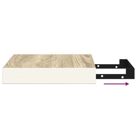 VidaXL Półki ścienne, 4 szt., dębowo-białe, 23 x 23,5 x 3,8 cm, MDF