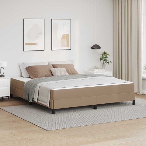 VidaXL Ramka łóżka z materacem Cappuccino 180 x 200 cm tkanina