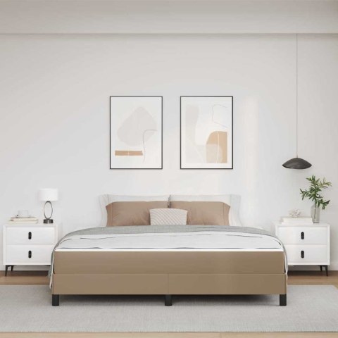 VidaXL Ramka łóżka z materacem Cappuccino 180 x 200 cm tkanina