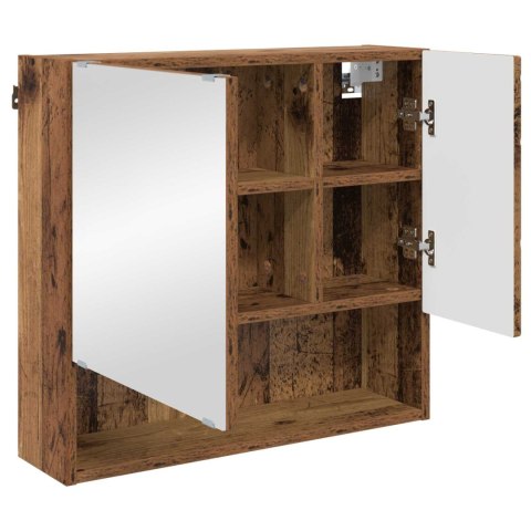 VidaXL Szafka z lustrem Stare drewno 59 x 17 x 55 cm
