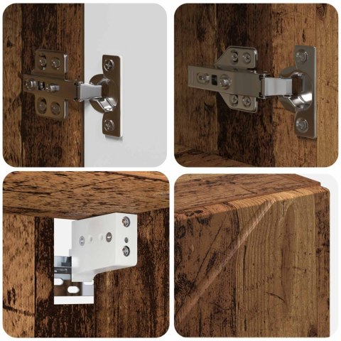 VidaXL Szafka z lustrem Stare drewno 59 x 17 x 55 cm