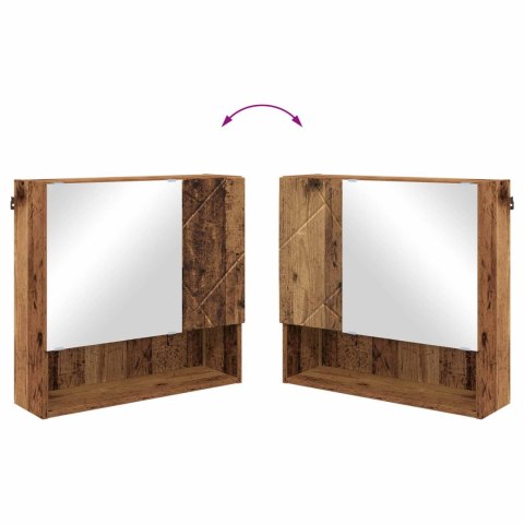 VidaXL Szafka z lustrem Stare drewno 59 x 17 x 55 cm
