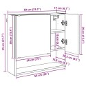 VidaXL Szafka z lustrem Stare drewno 59 x 17 x 55 cm