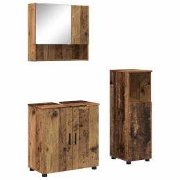VidaXL Zestaw mebli łazienkowych 3 szt. Stare drewno 61 x 35 x 64 cm