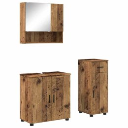 VidaXL Zestaw mebli łazienkowych 3 szt. Stare drewno 61 x 35 x 64 cm