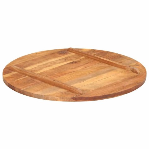 VidaXL Blat stołu, lite drewno akacjowe, okrągły, 25-27 mm, 80 cm