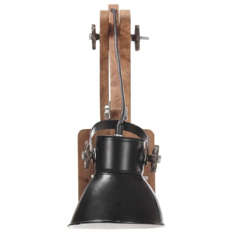 LAMPA ŚCIENNA W INDUSTRIALNYM STYLU, CZARNA, OKRĄGŁA, E27